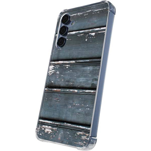 Chipped Blue Wood Galaxy A35 5G Clear Case